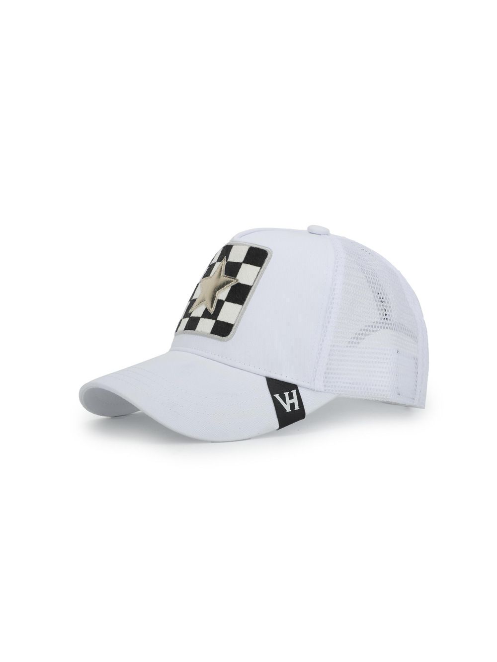VINTAGE HAVANA Trucker Hats Women | Mesh Adjustable | White, Checkered | Size L